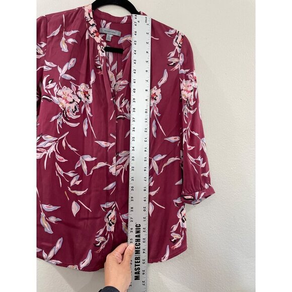 Nordstrom Classiques Entier Size XS Silk Blend Blouse Top Floral Excellent - Picture 3 of 7